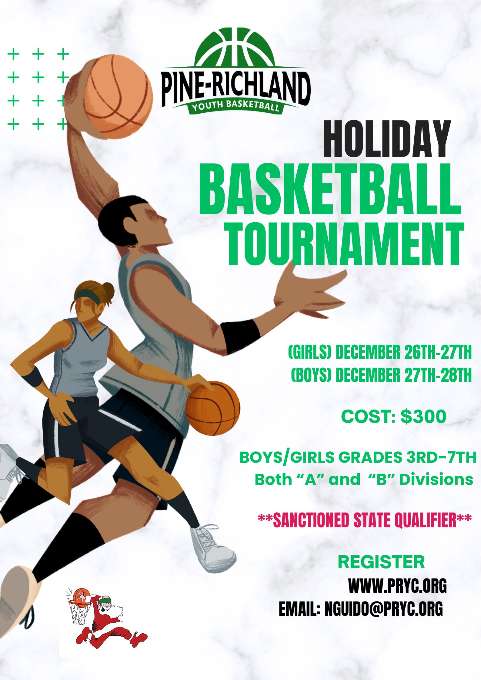 Flyer for a holiday basketball tournament