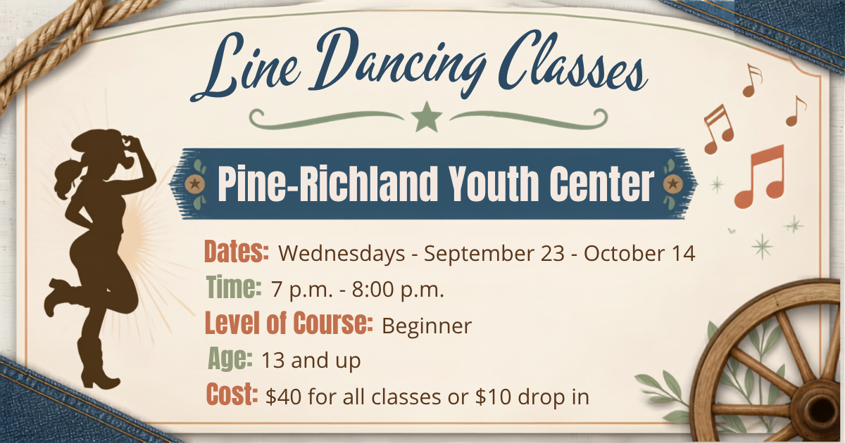 Poster with details for line dancing class